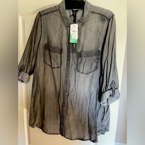 Casual gray denim top